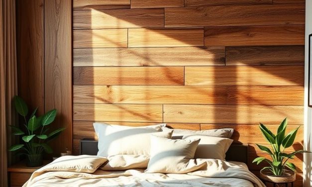 Drewniana ściana w sypialni: inspiracje, koncepcje i materiały