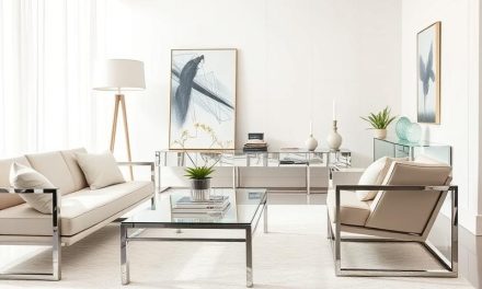 Nowoczesne wnętrza z chromowanymi elementami meblowymi i aranżacje